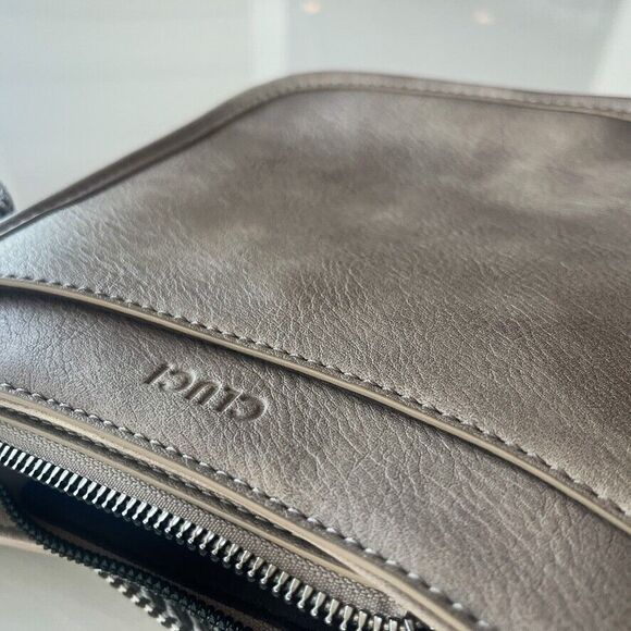 CLUCI Crossbody Bag Trendy Gray Silver Shoulder Bag Vegan Leather Purse Gluci - Picture 5 of 8